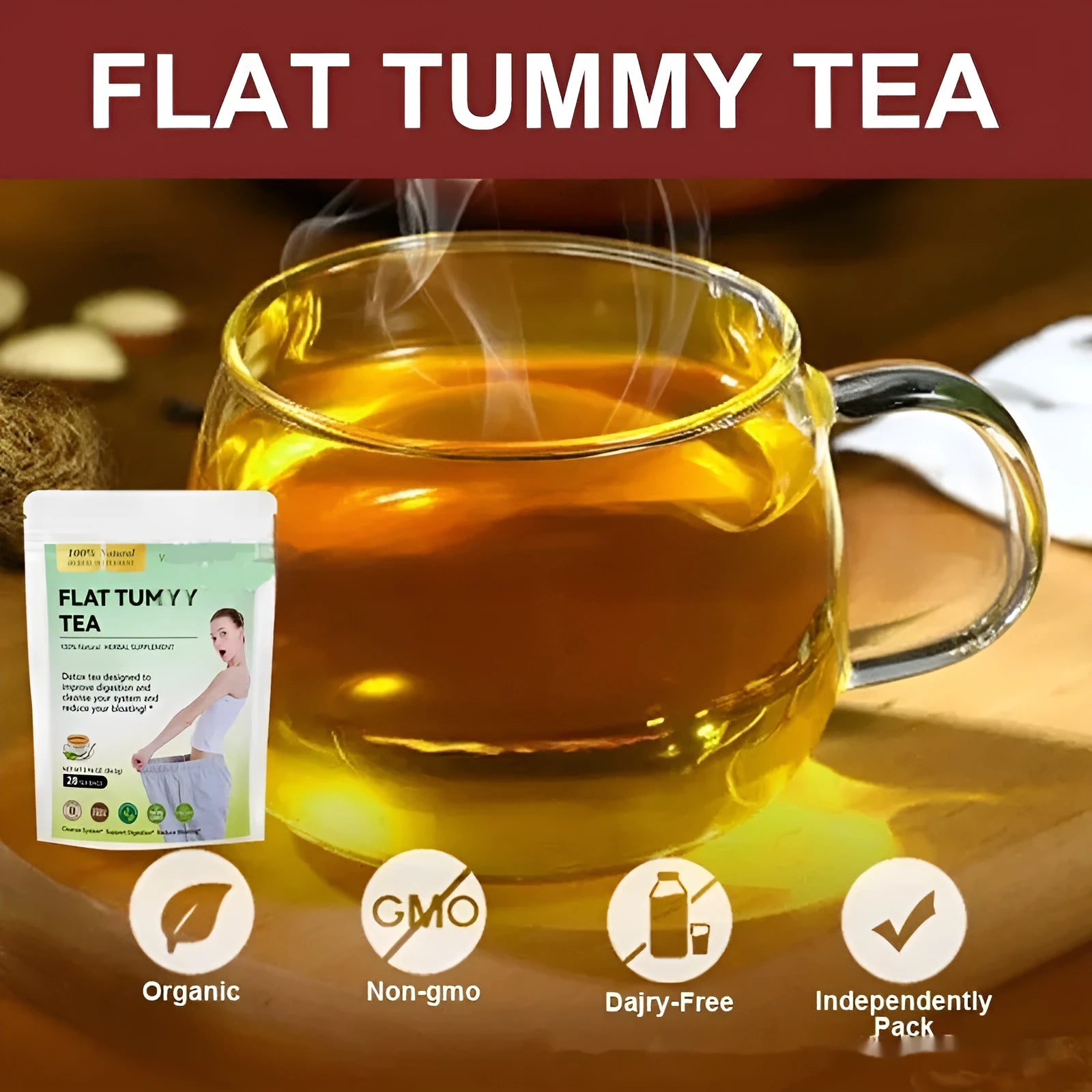 28 day slim flat tummy tea programme with multiple herbal detox tea blends