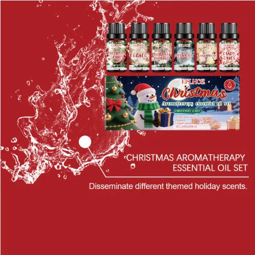 Six Christmas aromatherapy oil diffuser suits with warm home fragrance, each 60ml