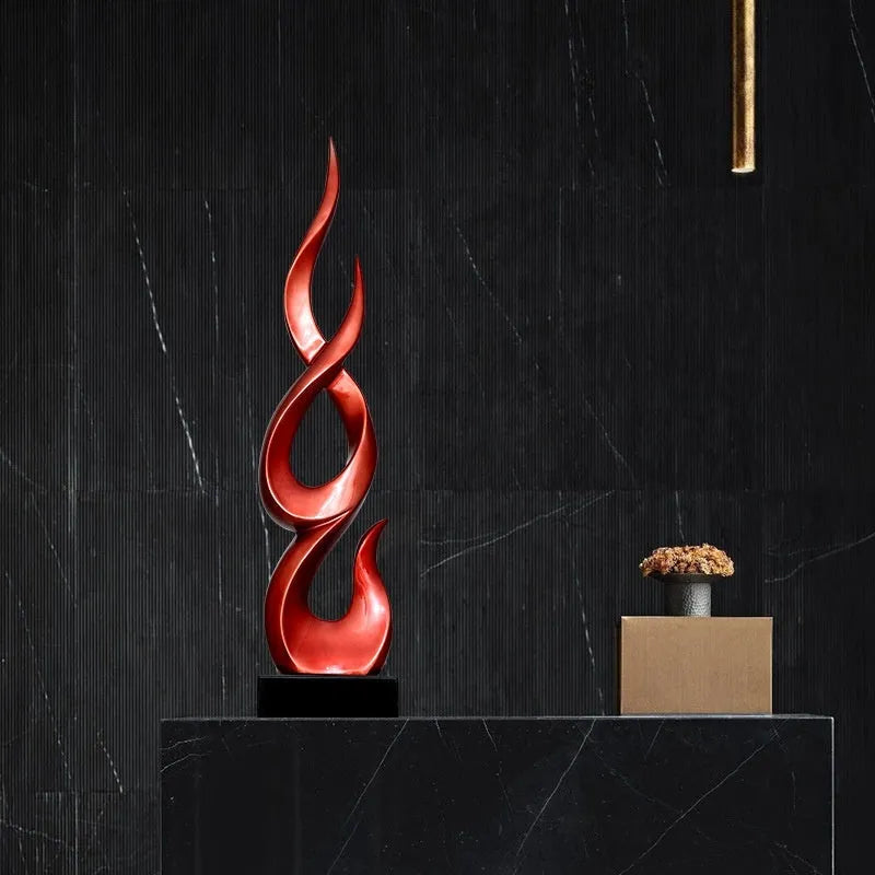 Resin festival high-rise ornament in bright gold finish with modern simplicity design