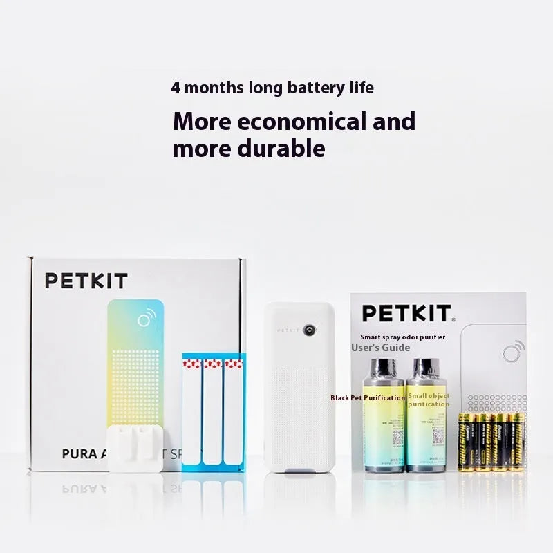 Xiaopei smart spray pet odour removal machine with external bracket and purification liquid bottles