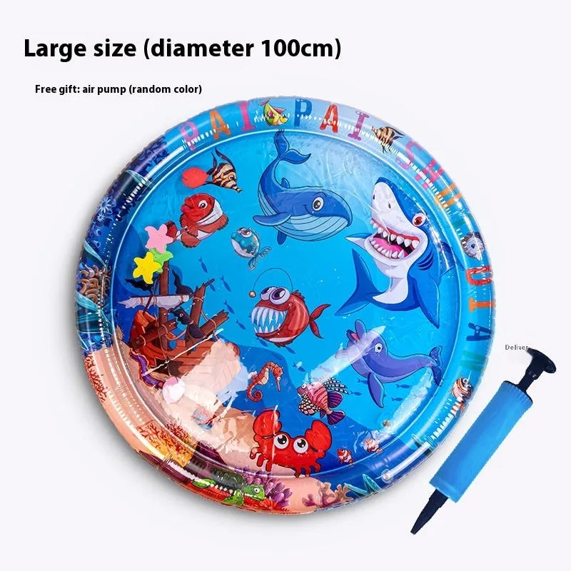 PVC inflatable pet water cushion with aquatic designs for summer cooling