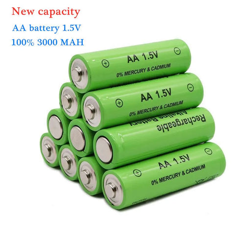 Industrial grade alkaline rechargeable AA battery with 3000mAh capacity and 1.5V output