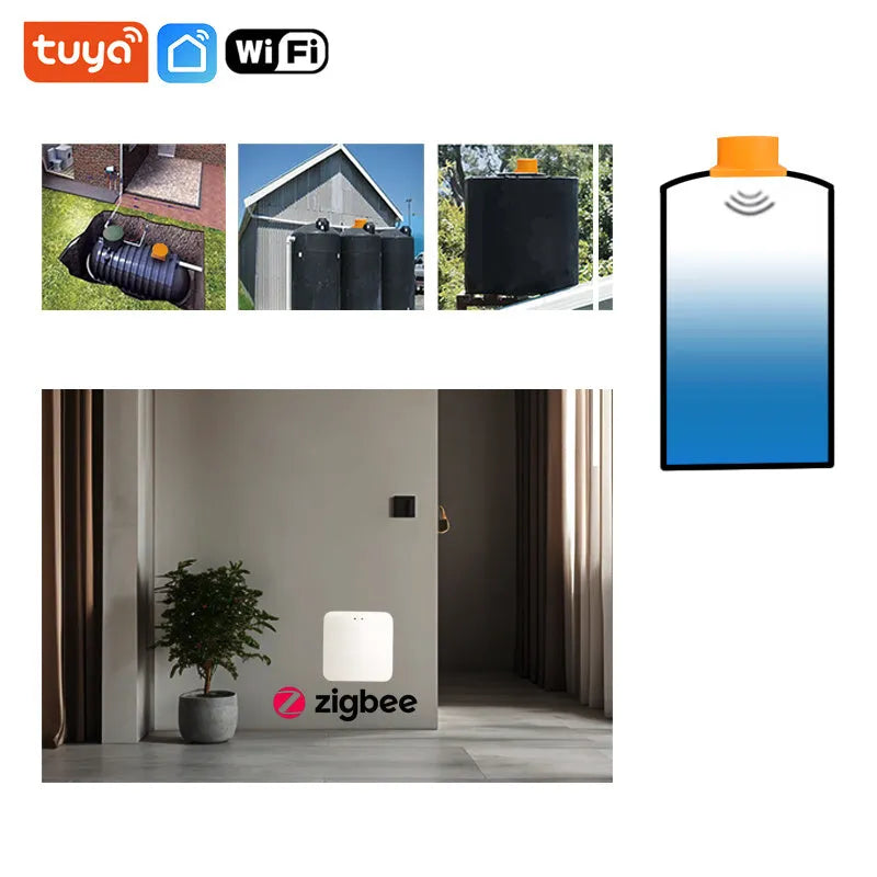 Moray ME201W wireless fluid level monitor for water and oil tanks with WIFI and smartphone app.