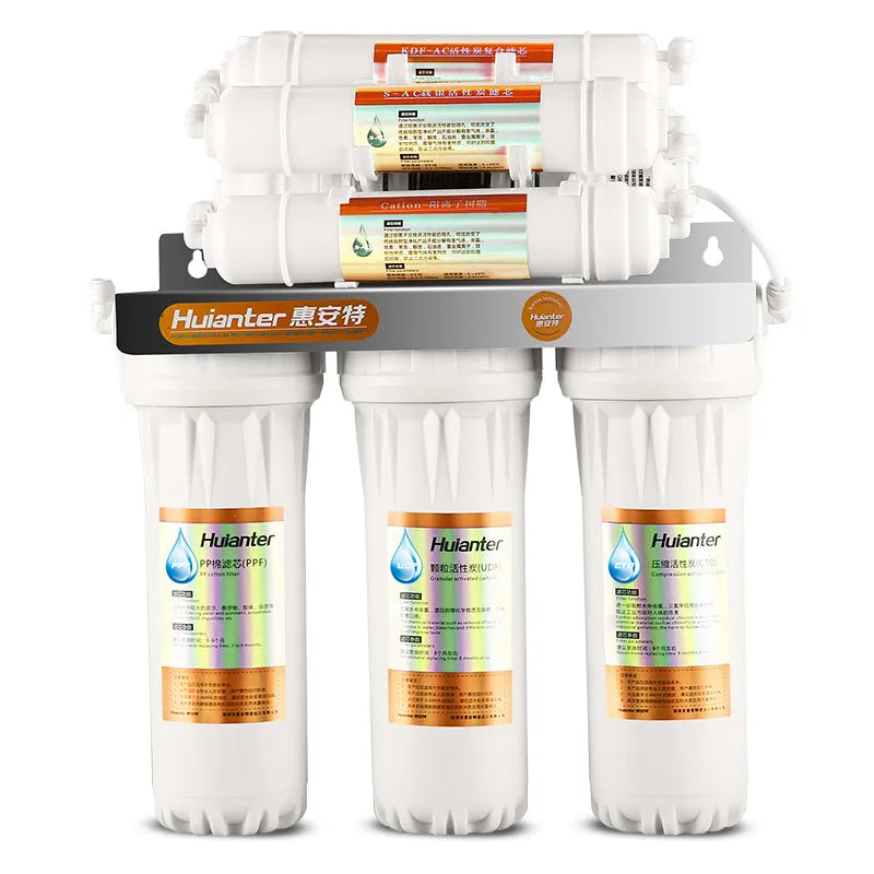 White plastic water purifier replacement filter cartridge for direct drinking water.