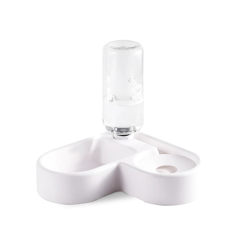 White pet water fountain with filtration system measuring 22x26x16cm
