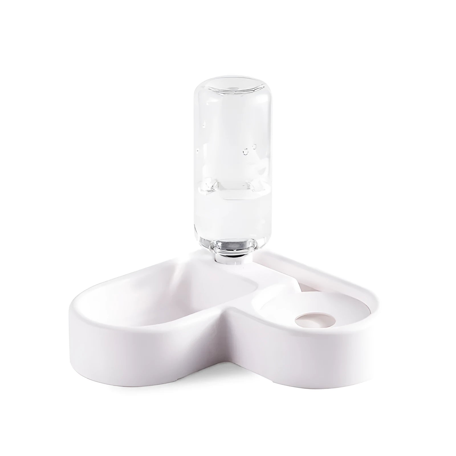 White pet water fountain with filtration system measuring 22x26x16cm