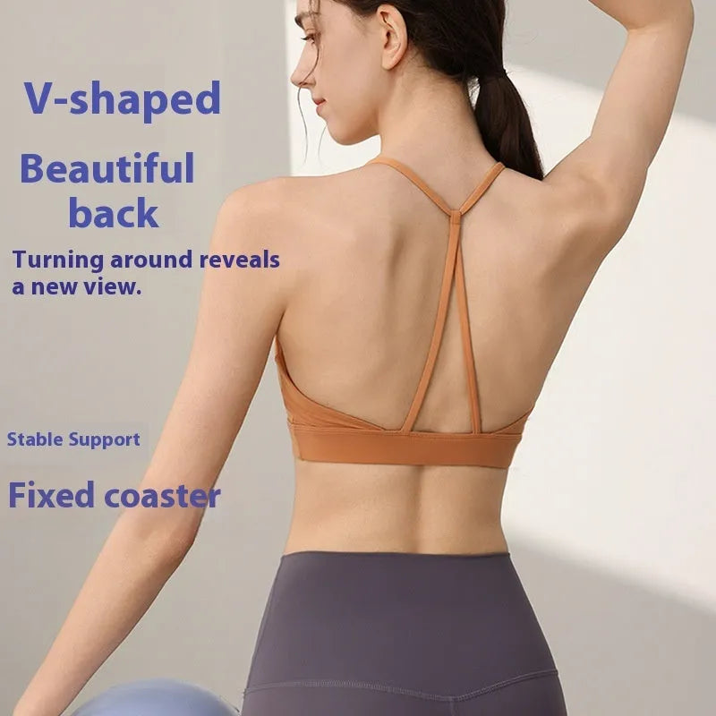 Women's nylon sports vest with fixed double shoulder straps in multiple colour options