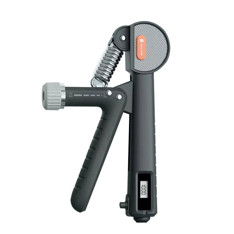 Adjustable spring hand grip trainer showing three resistance springs and ergonomic ABS plastic handles