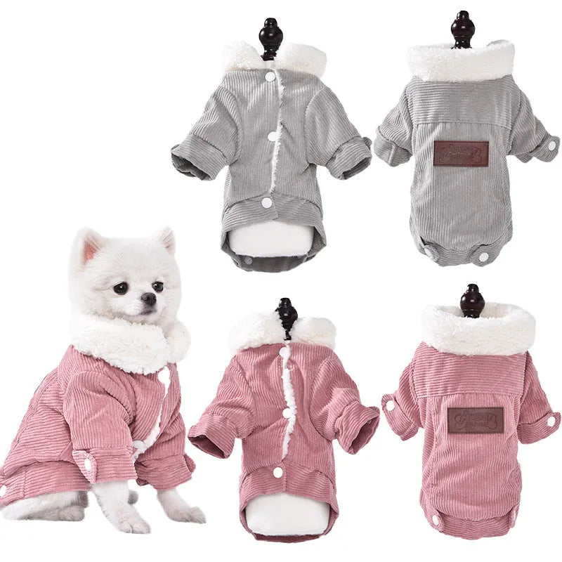 Lambswool grey dog vest with fleece lining for autumn and winter warmth