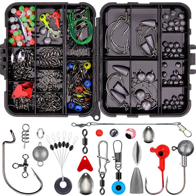 Weihe 257-piece fishing lure accessories set in ABS plastic tackle box for Texas, sea and rock fishing