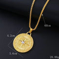 Gold geometric pendant necklace with inlaid zircon stones for women