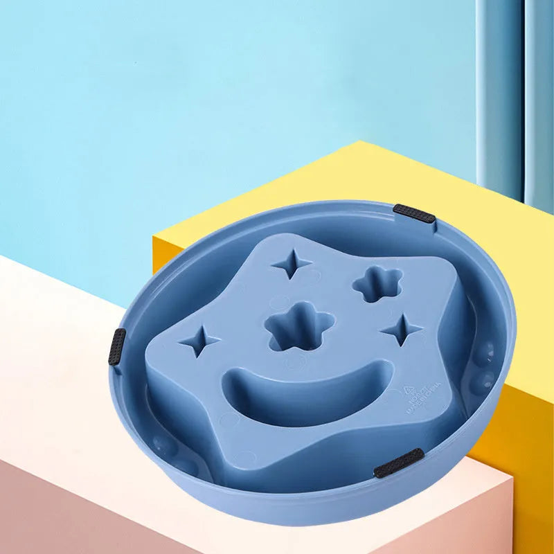 Blue Moon Star Wings pet slow feed bowl with raised centre and non-slip base.