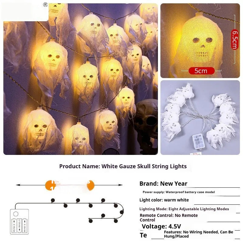 Halloween coloured LED light strand with plastic shell and battery box for indoor wall decoration