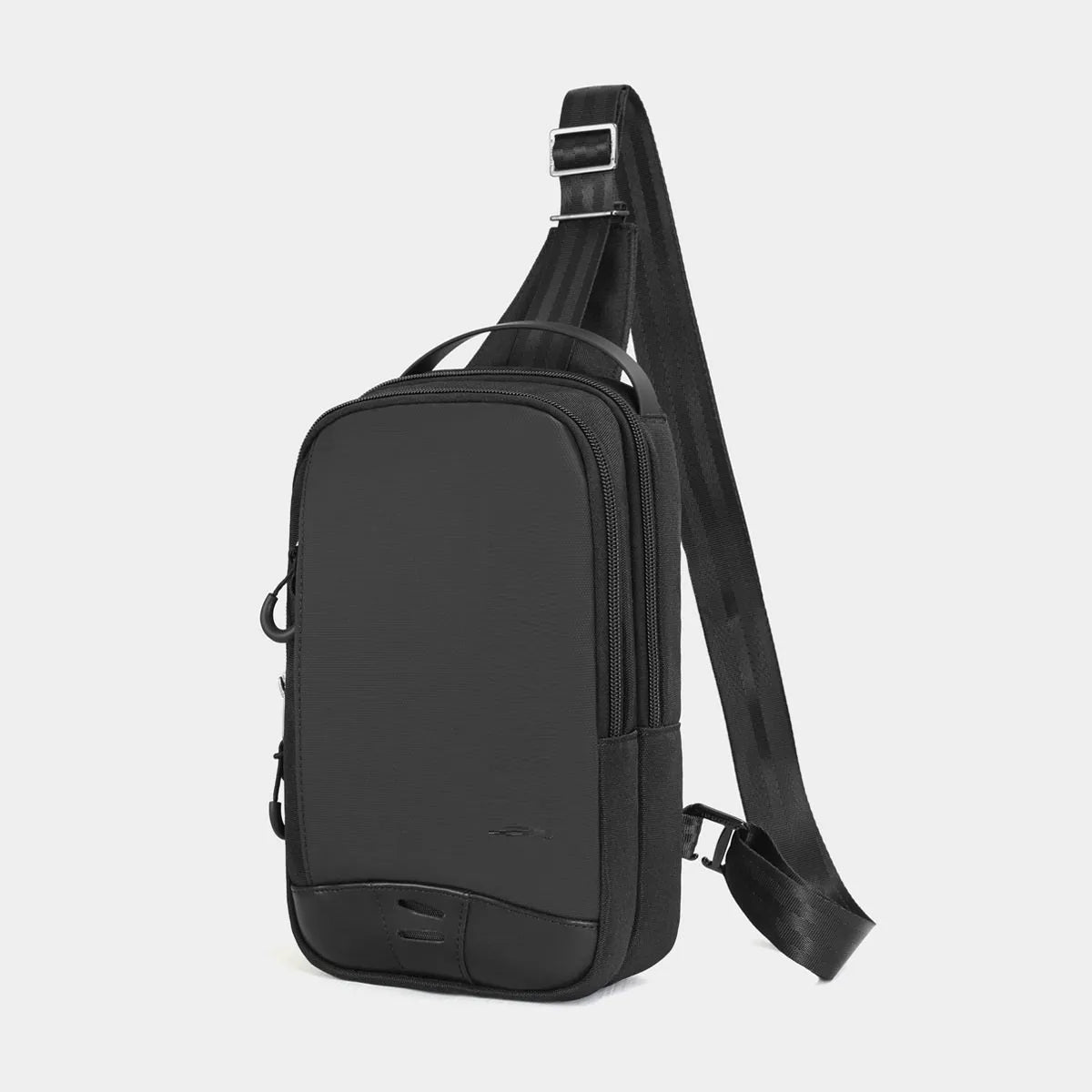 Casual black TPU camouflage chest bag with landscape pattern and single shoulder strap