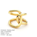 Adjustable knotted ring for women in stainless steel with gold or steel colour finish