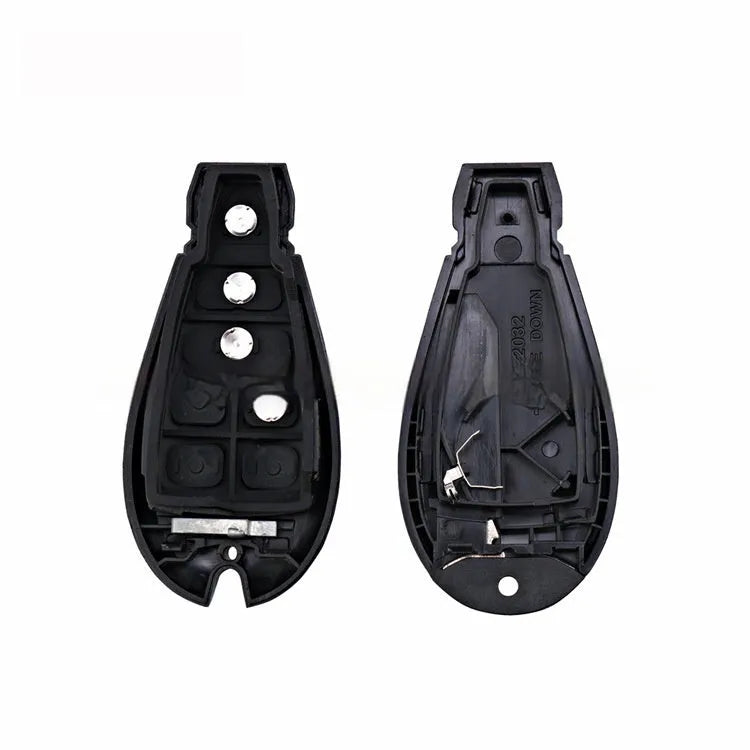 Dodge car smart card key replacement shell in nylon and ABS brass, dimensions 85mm x 42mm x 15mm.