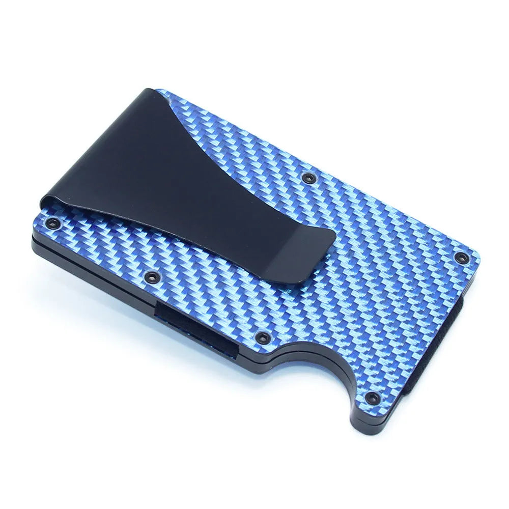 CH6600 carbon fibre and aluminium card holder with geometric design in various colours