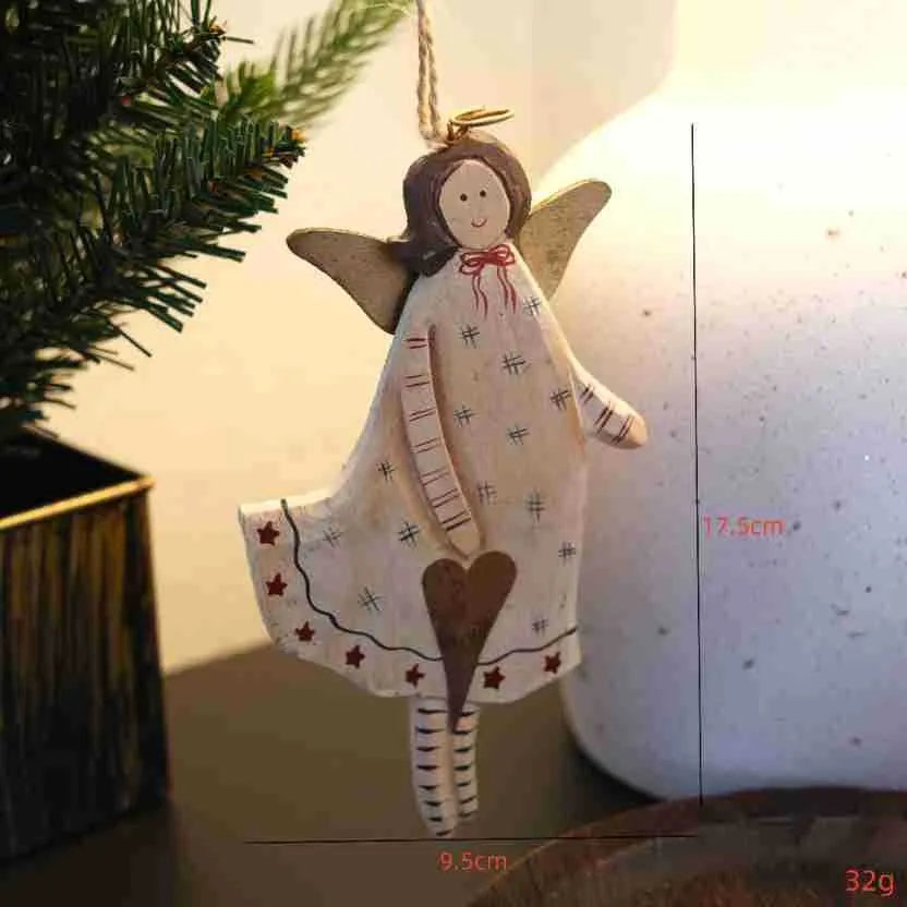 Wooden hand-painted door plate pendant with American country style decoration including heart and letter designs