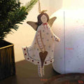 Wooden hand-painted door plate pendant with American country style decoration including heart and letter designs