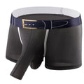 Men's solid colour ice silk boxer shorts showing mid-waist design available in multiple colours