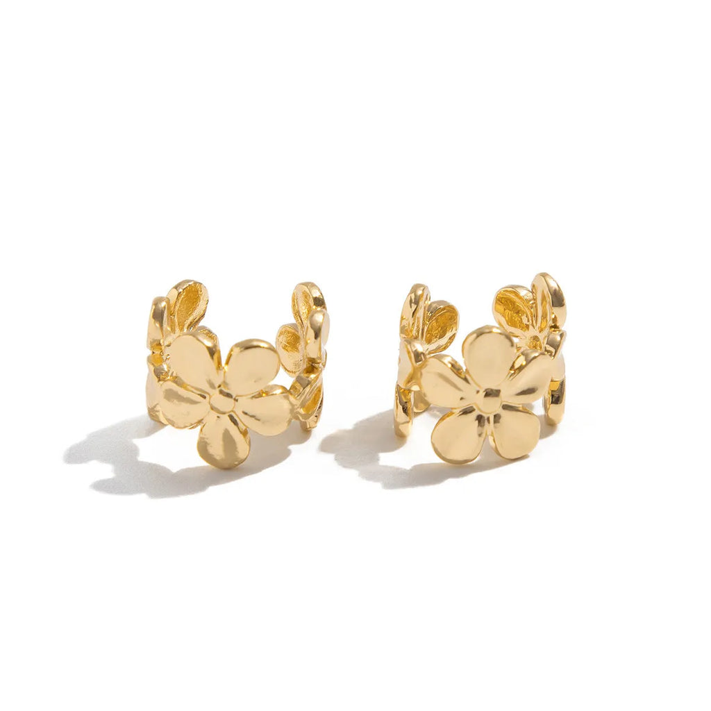 Gold starfish and scallop drop earrings with conch details for women's beach jewellery