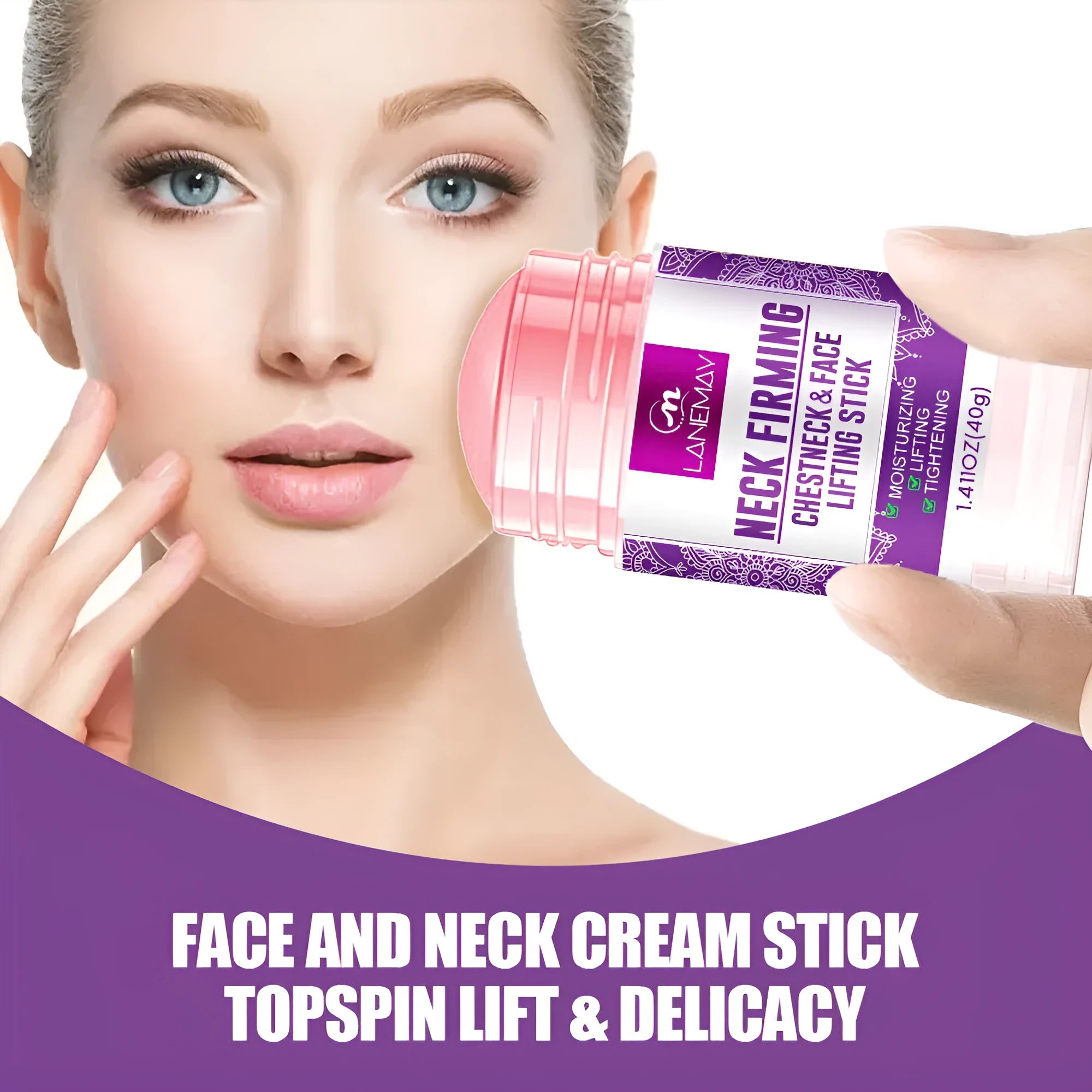 40g bottle of anti-wrinkle neck firming cream for moisturising and brightening skin