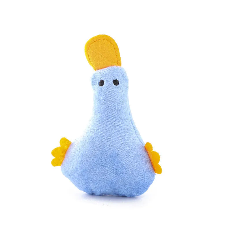 Colourful duck plush pet toy with catnip and squeaker for cats and small dogs
