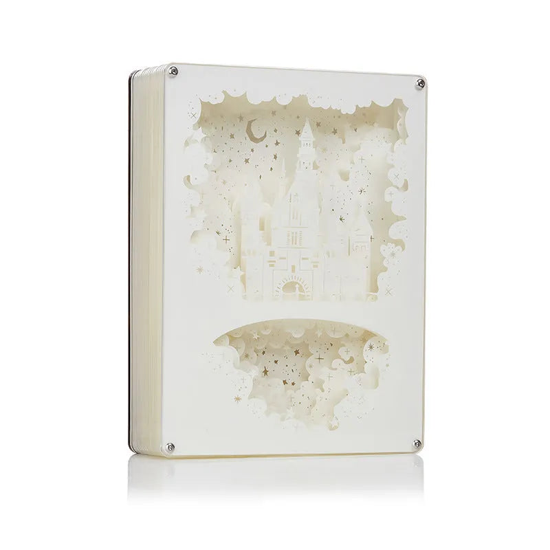 Modern USB bedside night light with three-dimensional paper carving design and remote control