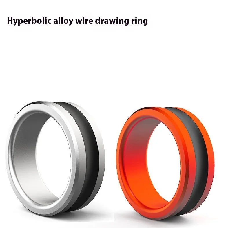 Orange and silver alloy fishing hand guard pull loop tool with non-slip grip surface
