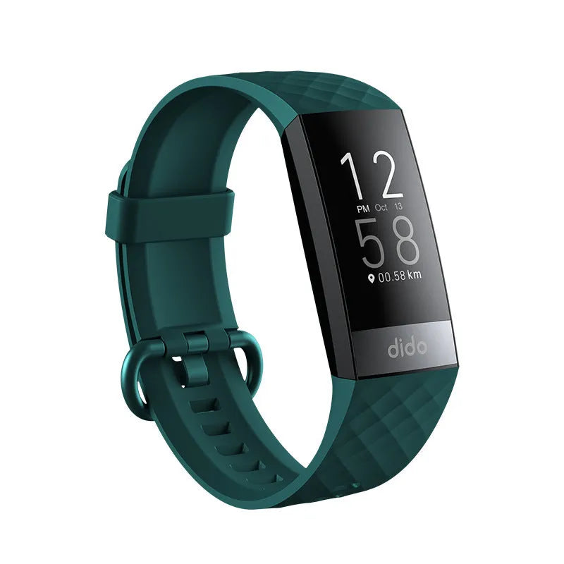Y6 Black smart bracelet with a 1.1-inch screen displaying health metrics like ECG, blood pressure, and blood oxygen.