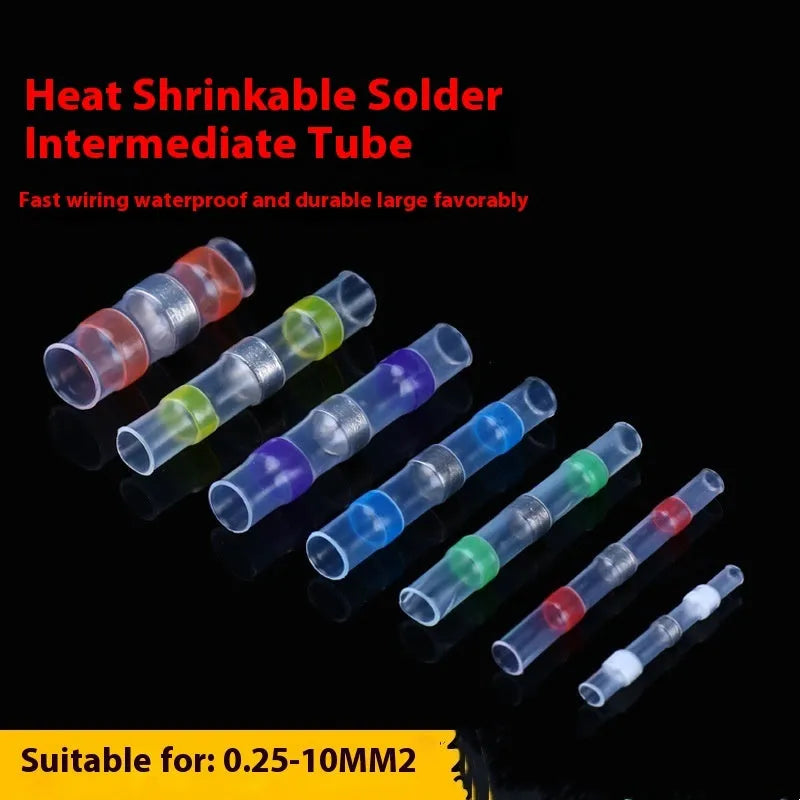 Coloured heat shrink solder ring terminal connector for waterproof 32 amp electrical connections