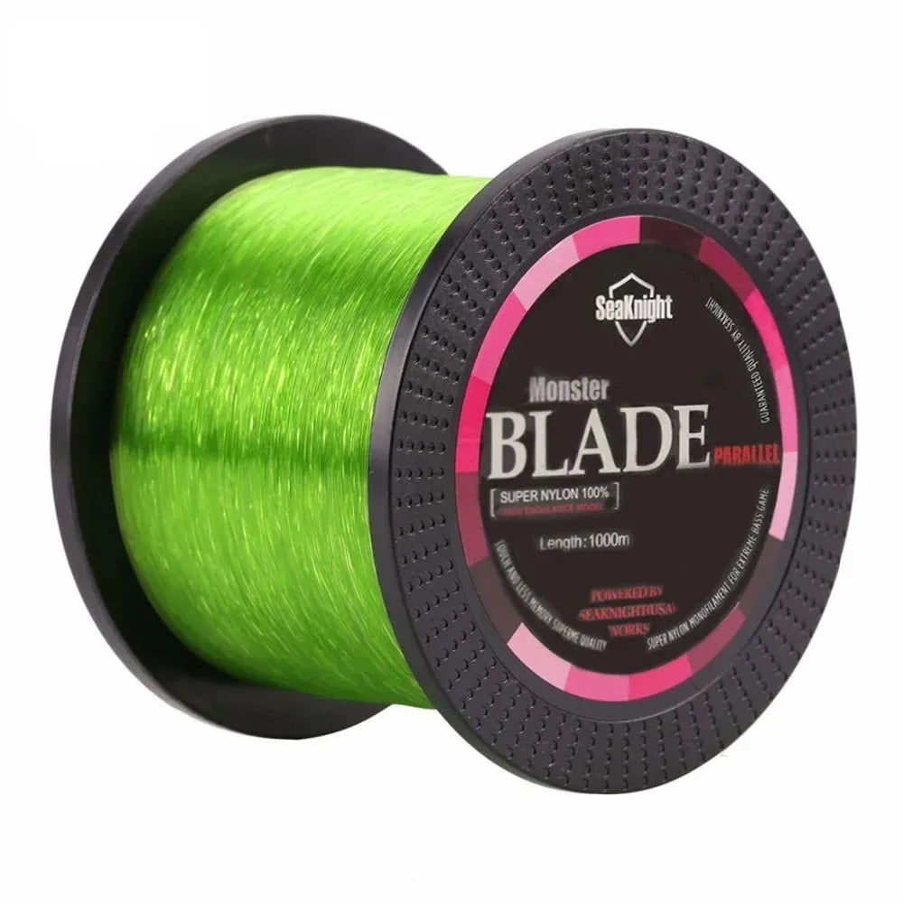 Seaknight1000 M fishing line spool showing nylon thread in selected colour with diameter size marking