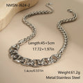Stainless steel necklace with geometric pendant in gold plated or steel colour options