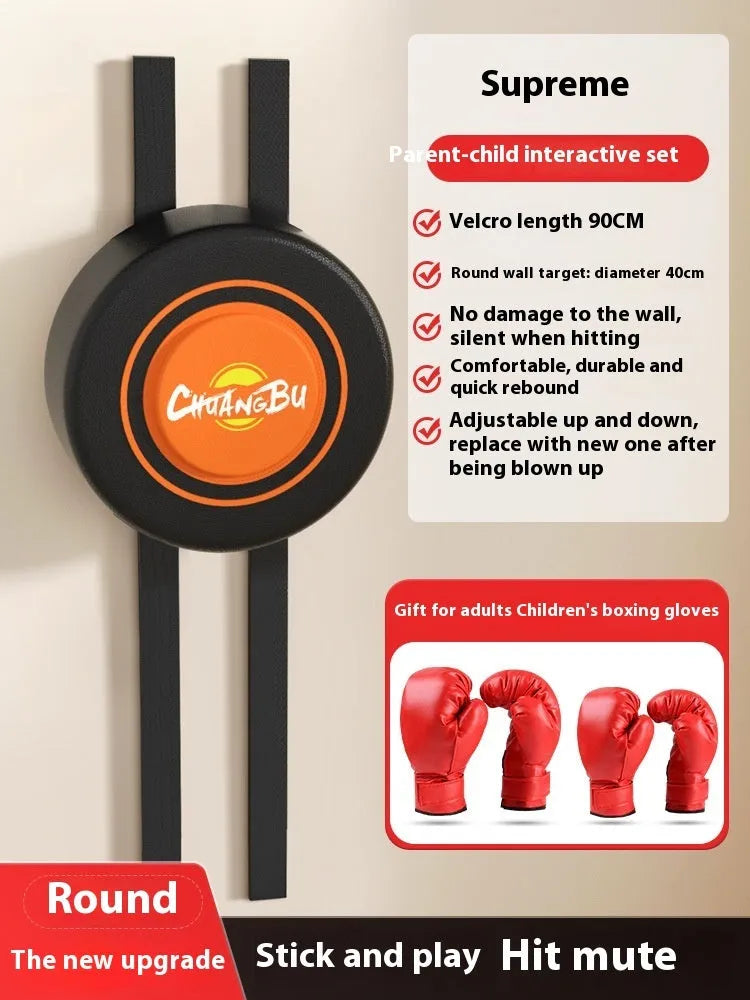 Hanging boxing wall target with PU leather surface mounted on bracket