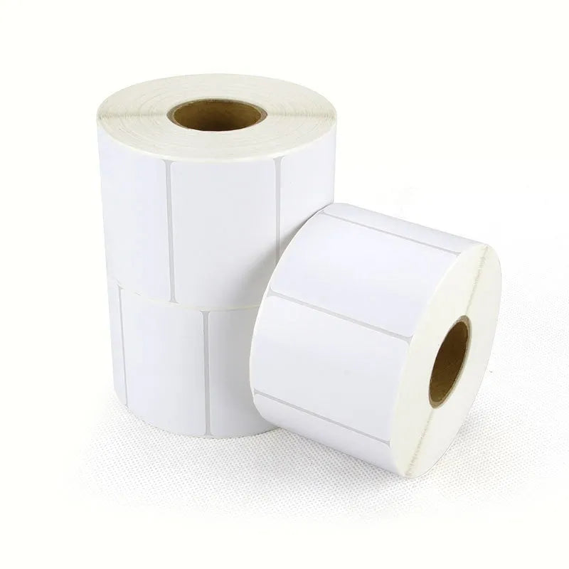 Roll of white 40x40mm four-proof thermosensitive adhesive label paper for thermal printing