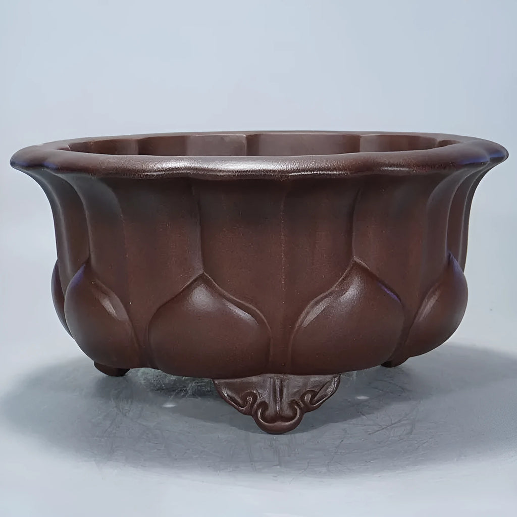Purple sand ceramic succulent flower pot petal basin design 37x37x20cm classical Chinese style