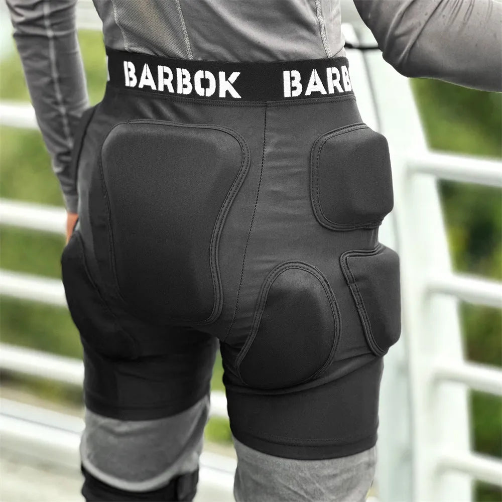 Black hip pad protection pants with NBR padding for roller skating and skateboard safety