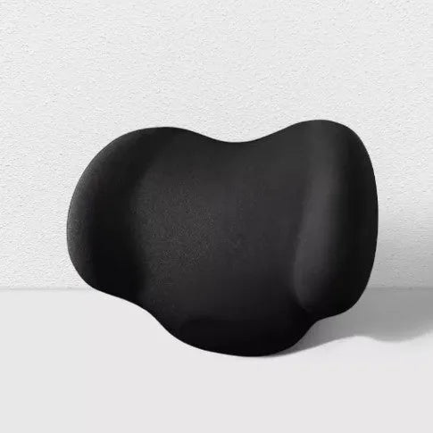 Memory cotton car headrest and back cushion set in black, green, grey, or pink colours.