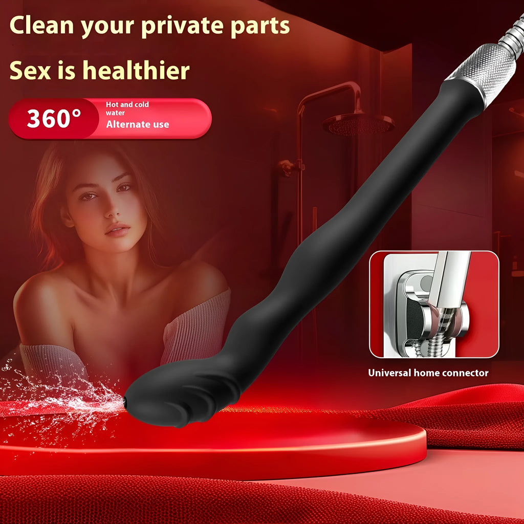 Black silicone hosepipe flusher enema tube for back court cleaning available in large and small sizes
