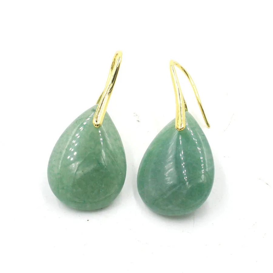 Crystal geometric water drop earrings in multiple colour options with electroplated finish