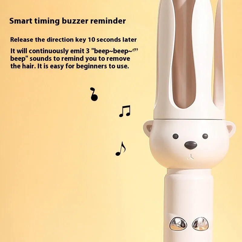 Beige anion automatic hair curler with negative ion technology and hair stick accessory