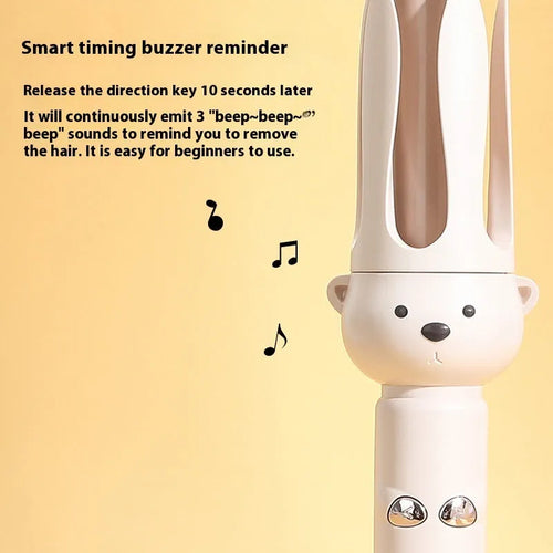 Beige anion automatic hair curler with negative ion technology and hair stick accessory