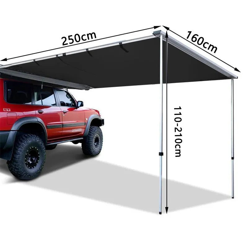 Black glue waterproof camping tent with aluminium alloy poles in multiple size configurations