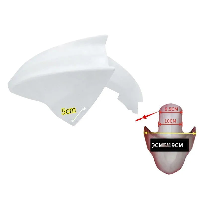 ABS plastic front wheel fender for an electric car, shown in a choice of colours including red, white, and black.