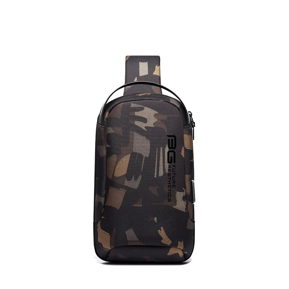 Men's Oxford cloth shoulder bag with USB port in business styling