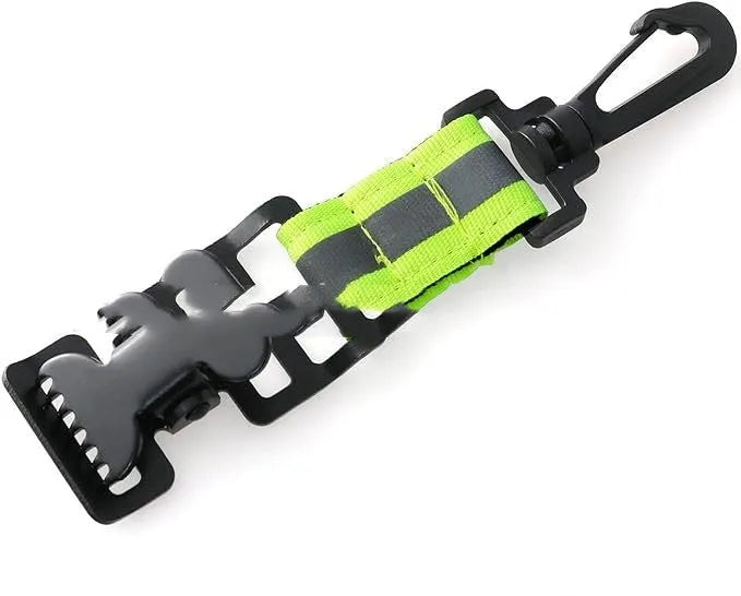 Fluorescent green fireman gloves safety clip with metal buckle for industrial use