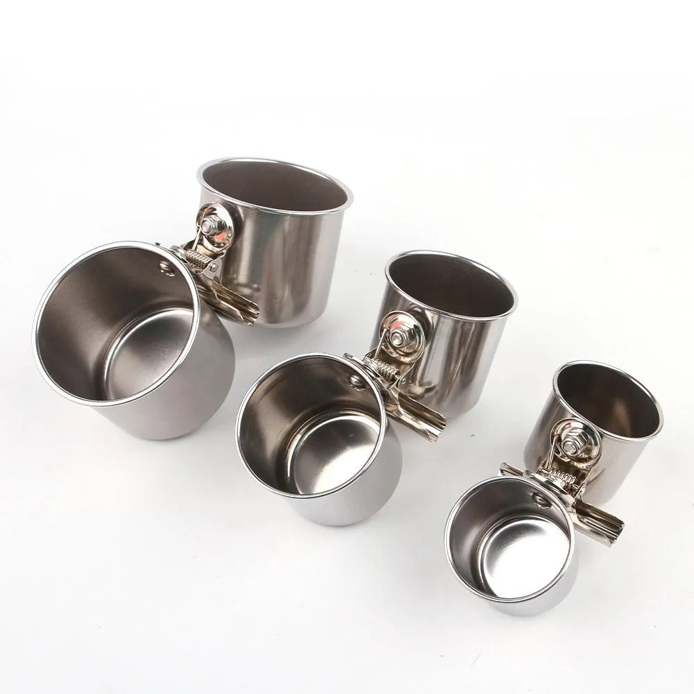 Stainless steel birdcage feeder for outdoor aviaries in small, medium or large sizes