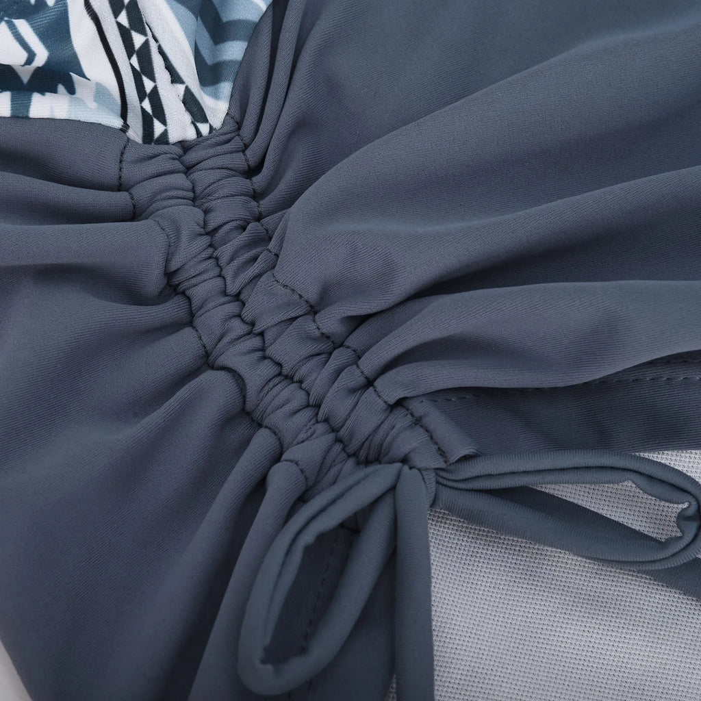 Women's split bikini swimsuit without underwire, shown in available colours.