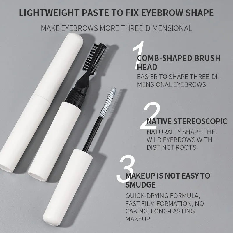 Eyebrow glue for natural shaping with one-brush application in pink or white colour options
