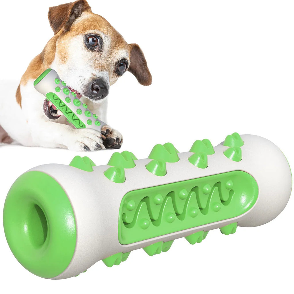 15 cm natural rubber dog dental chew toy in blue, green, yellow, or black blue for teeth cleaning
